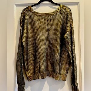 Metallic gold lightweight sweater